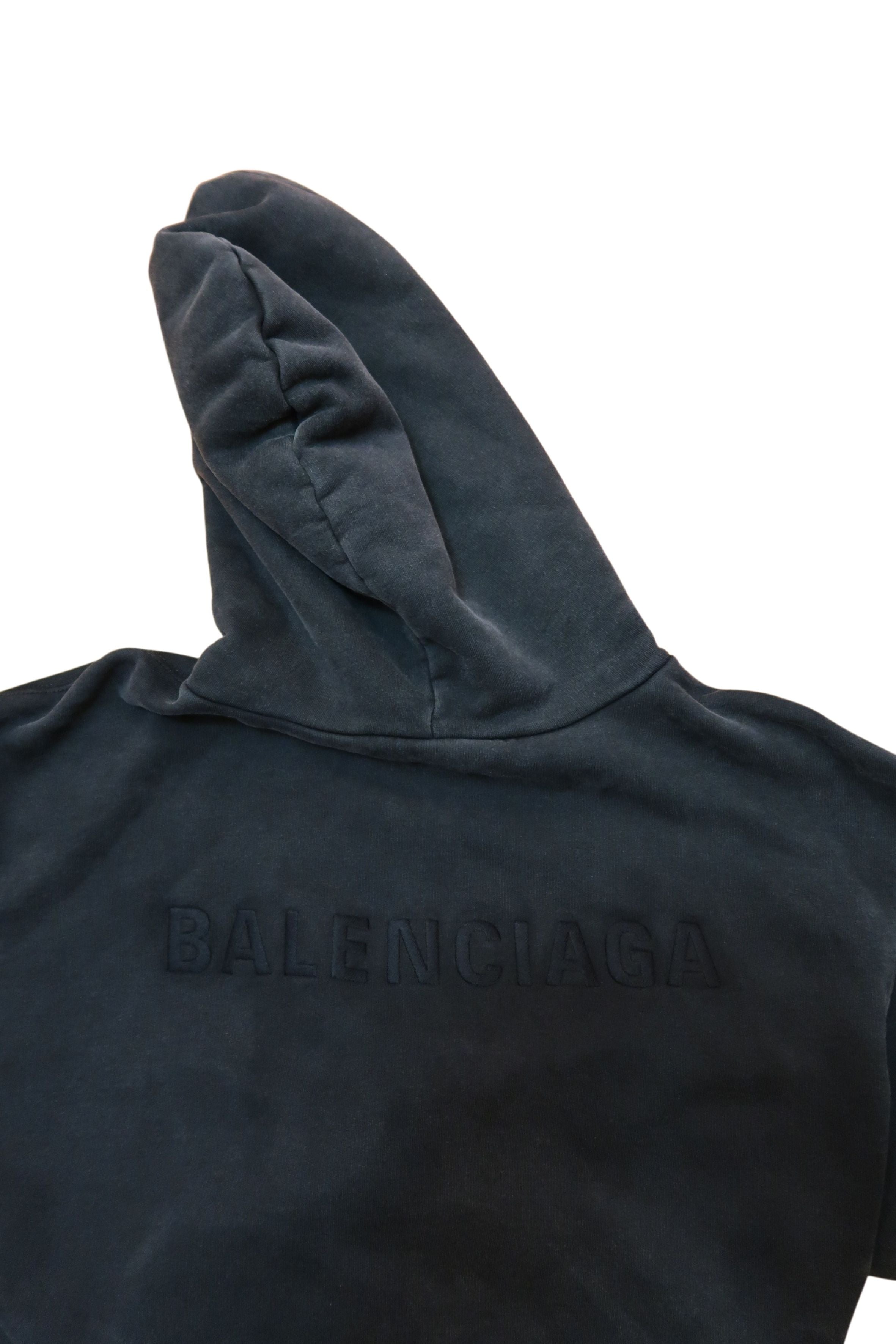 Balenciaga Black Embroidered Logo Hoodie (Fits like M-L)