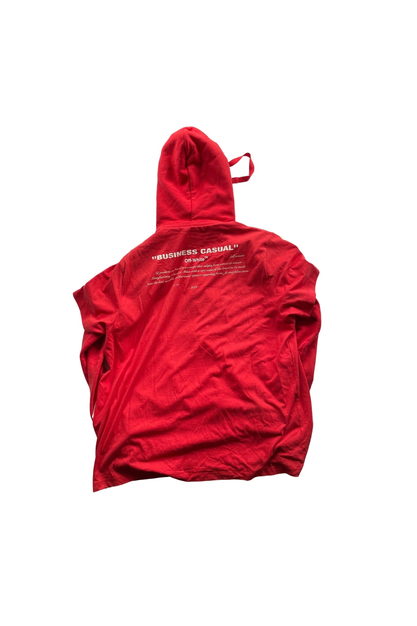 Off-White Layered Printed Cotton-Jersey Hoodie Size M