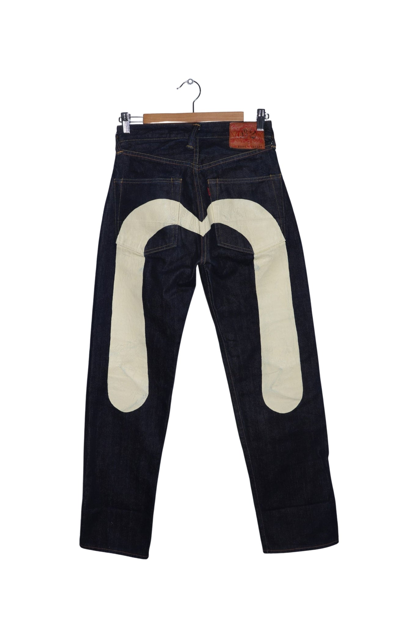 Vintage Evisu Hand Painted Large Logo Dark Wash Denim Jeans (fits a 28 X 32 / Women's 8)