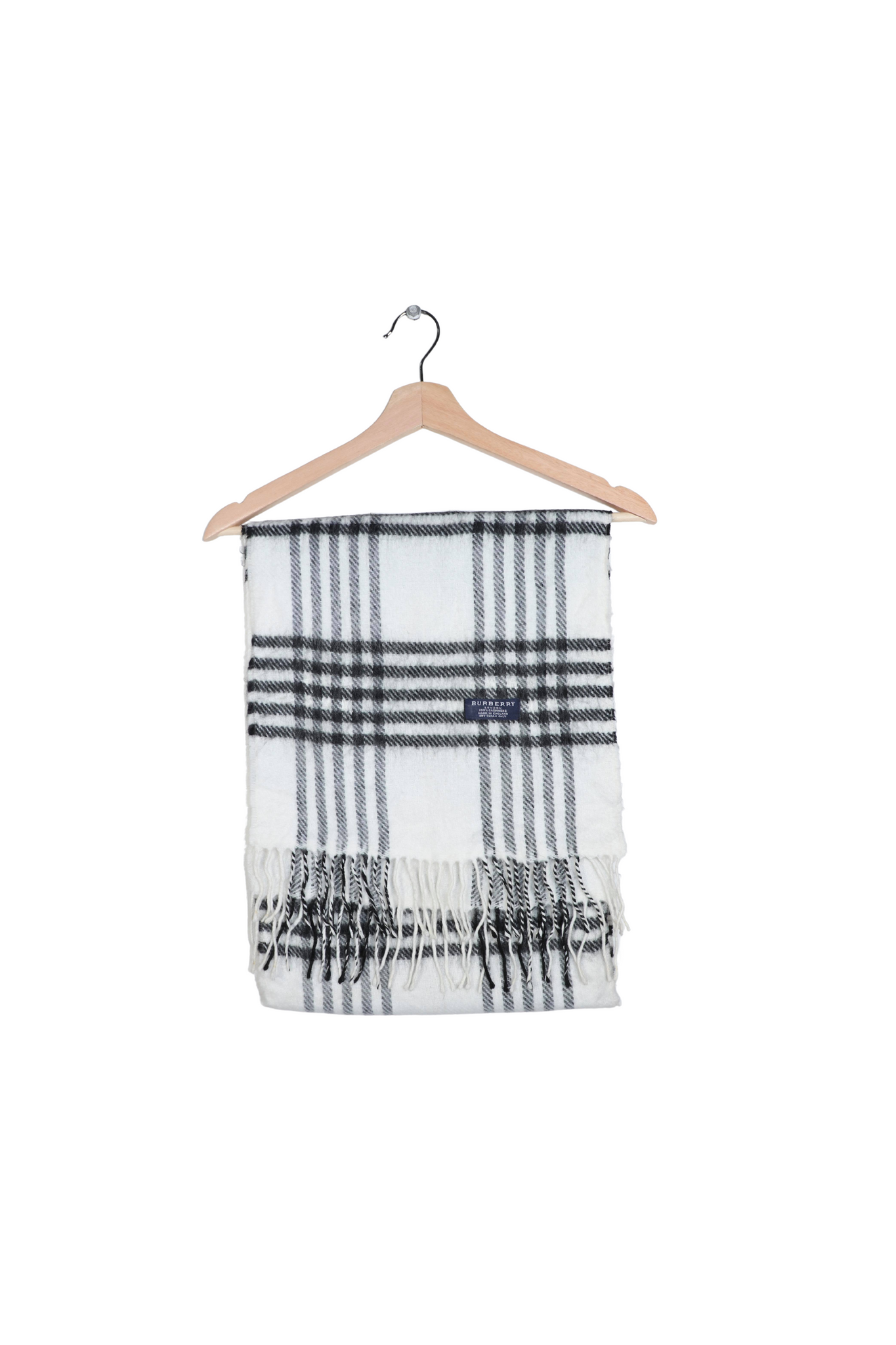 Burberry White Cashmere Scarf