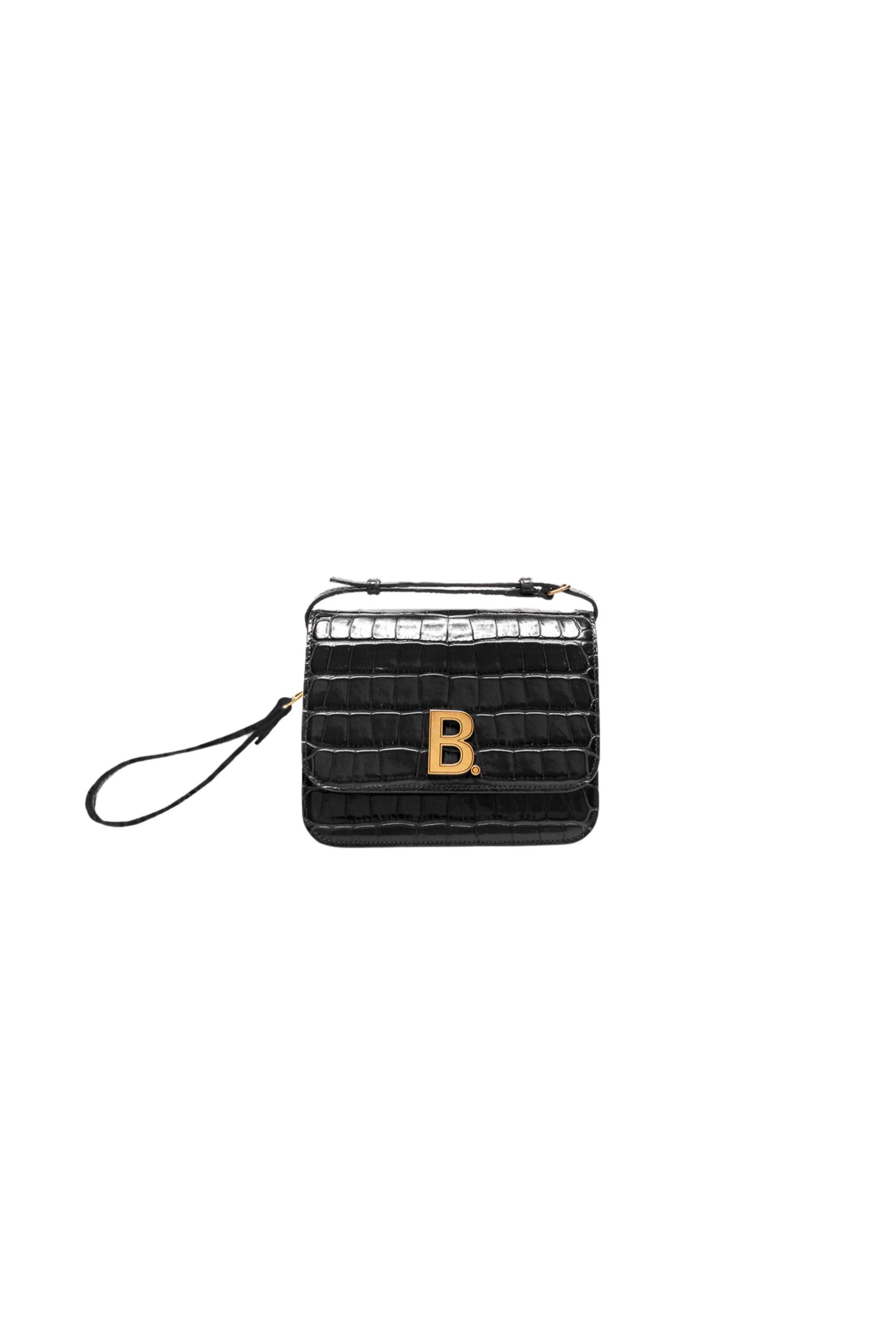 Balenciaga B. Small Bag In Black Crocodile Embossed Calfskin – Curated ...