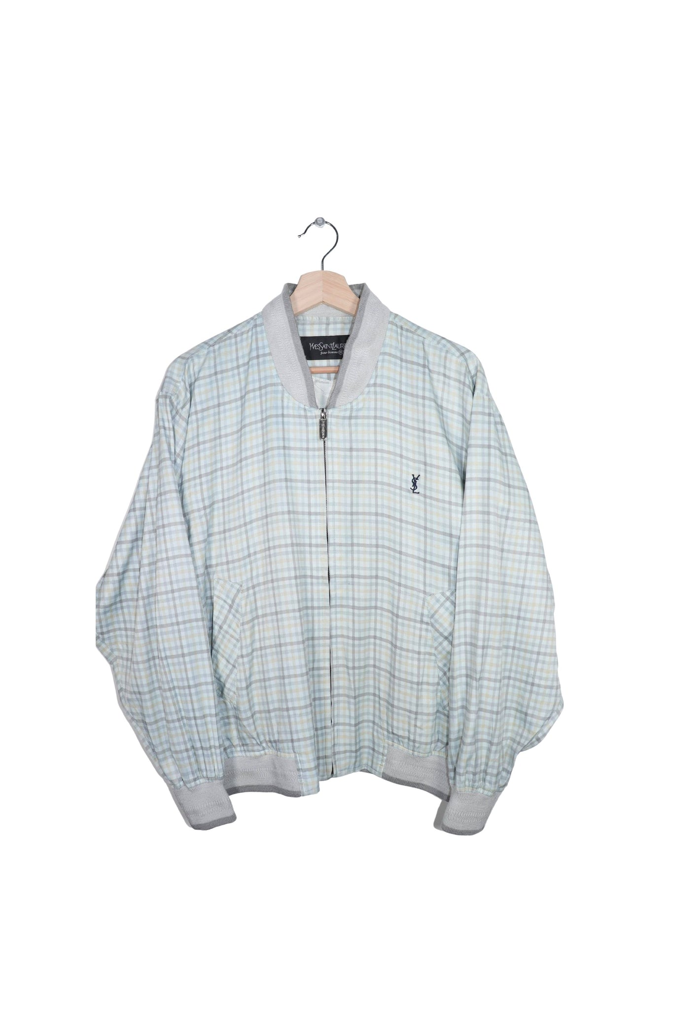 Yves Saint Laurent Vintage Logo Jacket (Plaid Print)