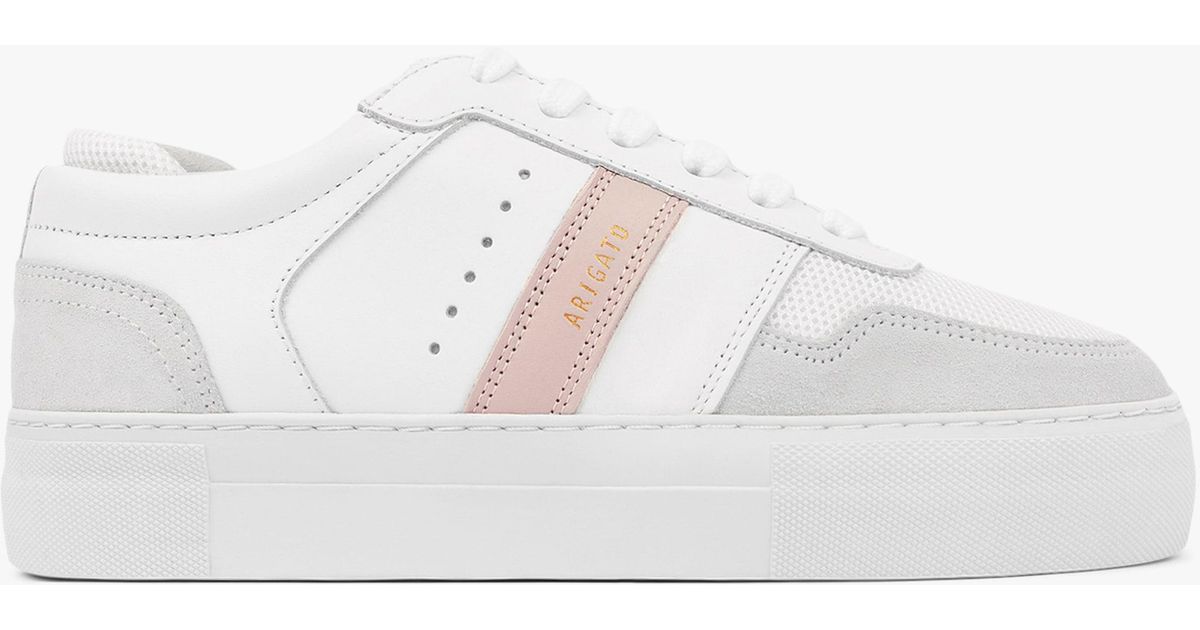 Axel Arigato Leather Pink Stripe Platform Sneaker in White Leather (White)