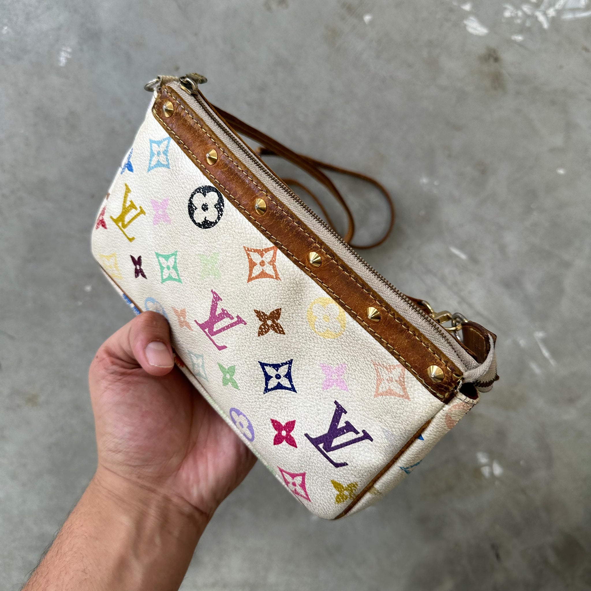 Louis Vuitton Murakami Multicolor Pochette Bag with Long Strap
