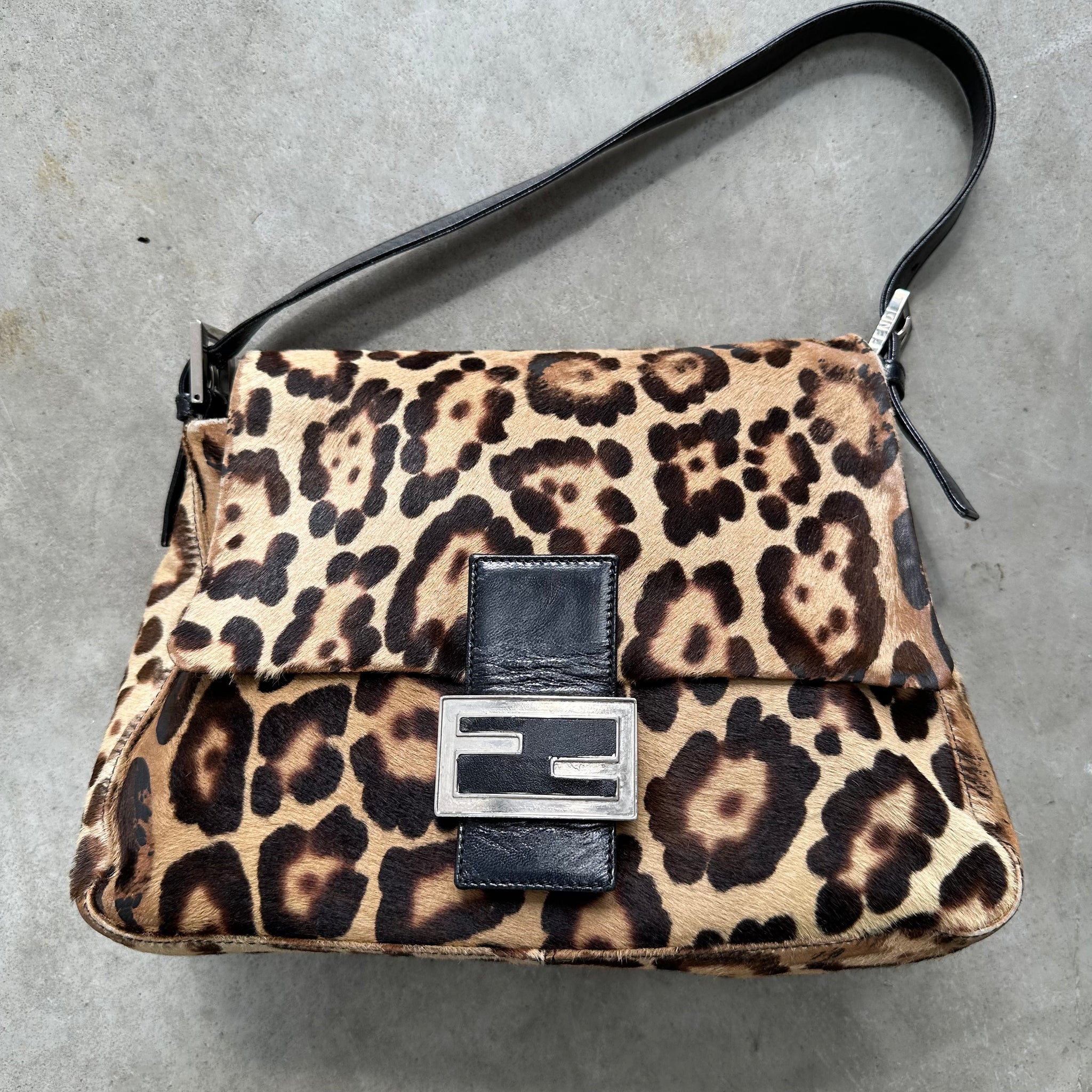 Fendi Mama Baguette Bag Canvas Animal Print