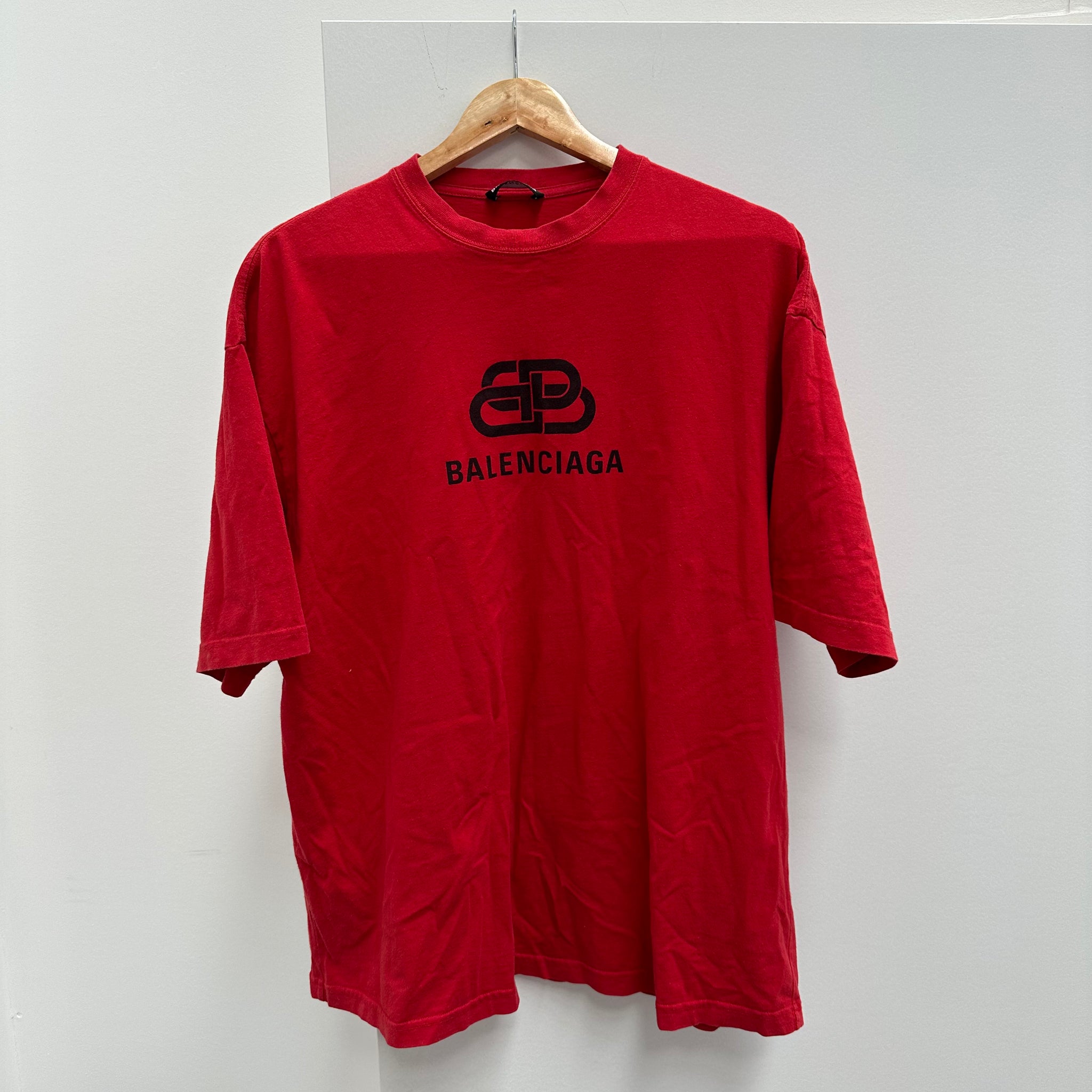 Balenciaga Red BB T-Shirt (Size L)