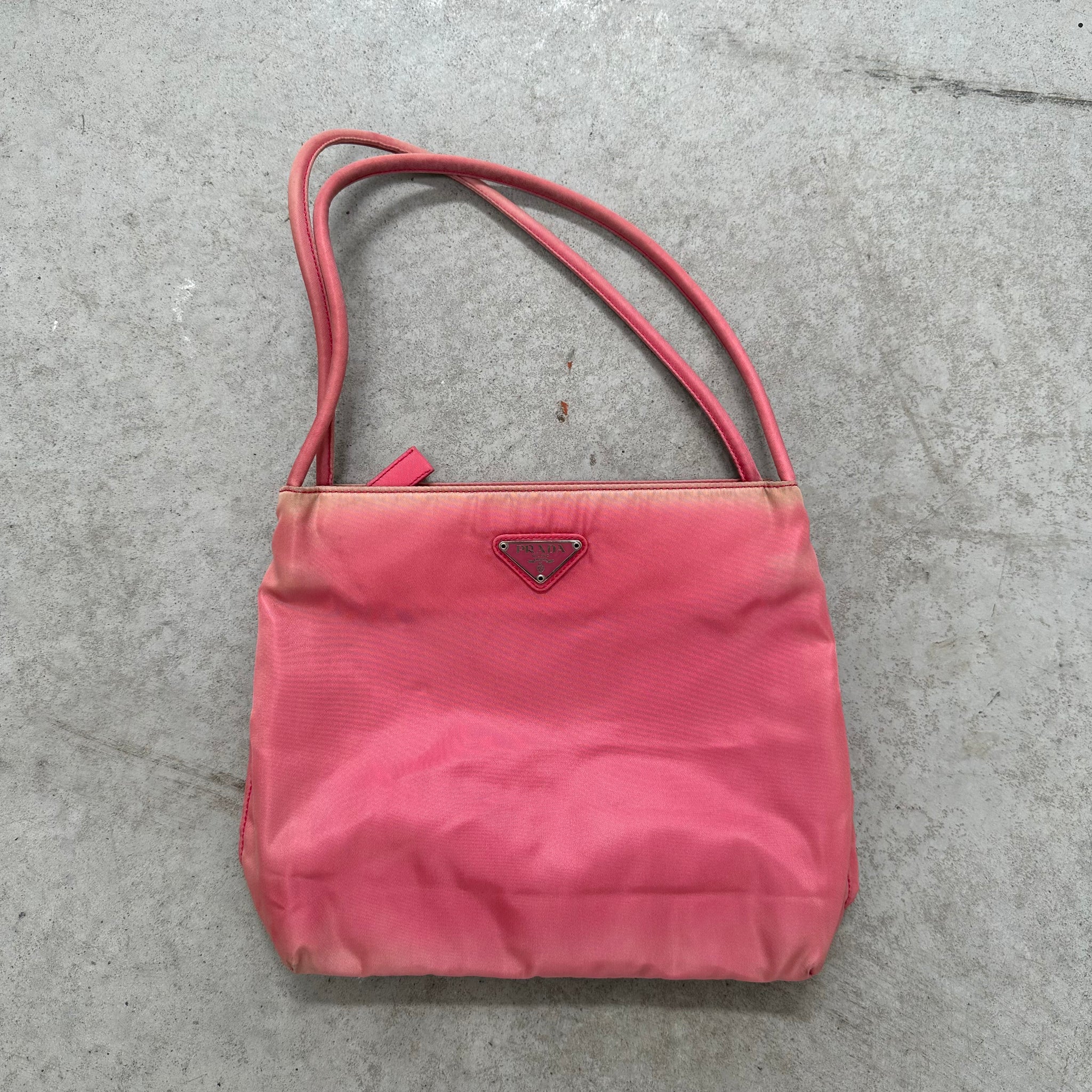 Prada Mini Double Strap Bag Nylon Pink