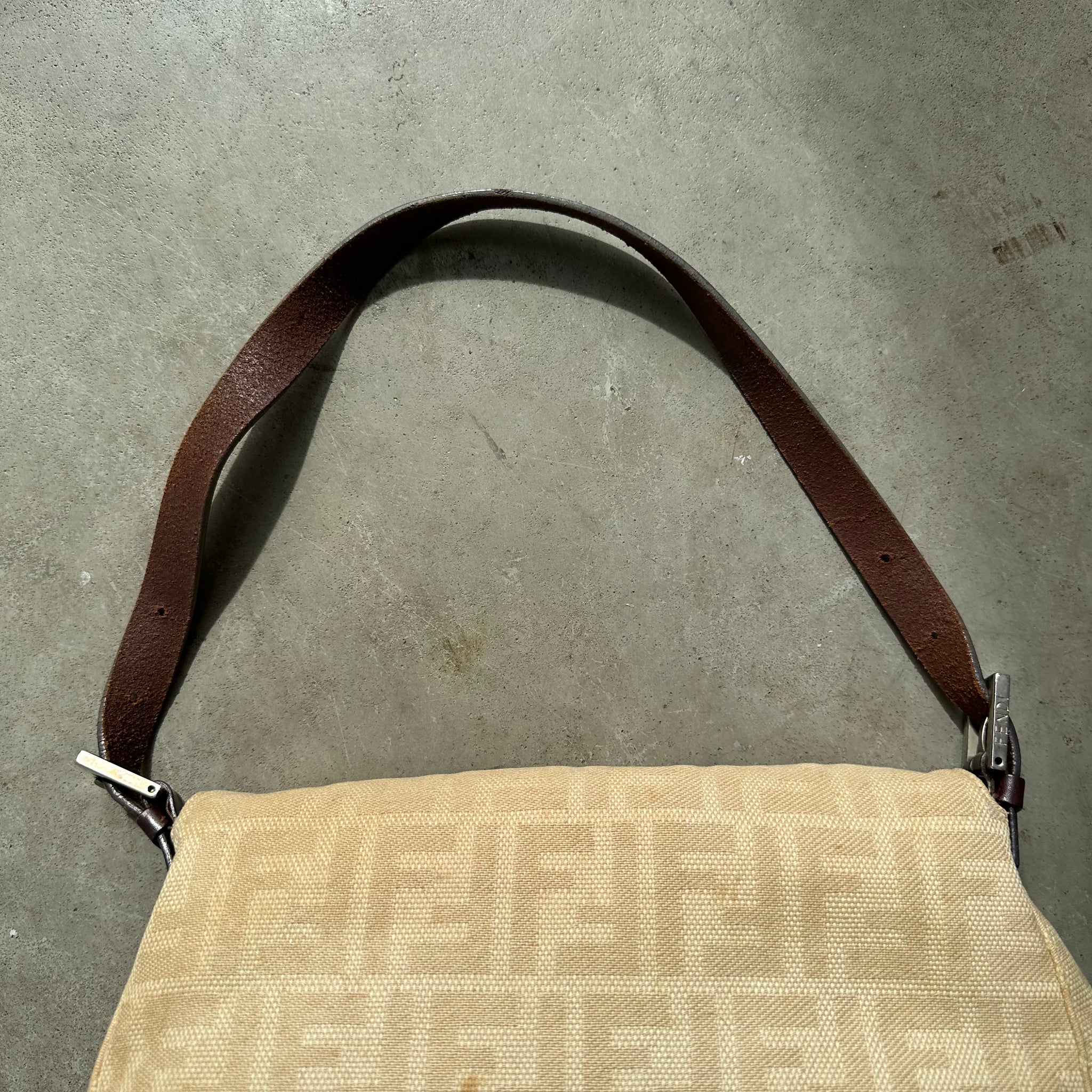 Fendi Mama Baguette Bag Canvas Beige