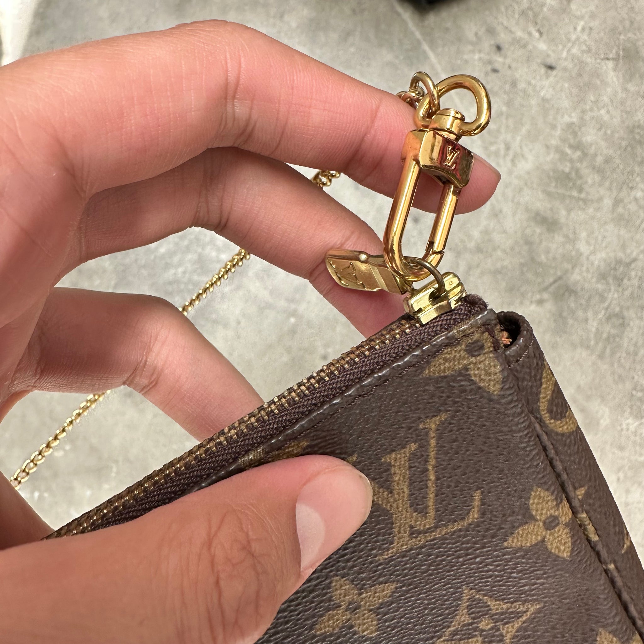 Louis Vuitton Monogram Chain Pochette Bag