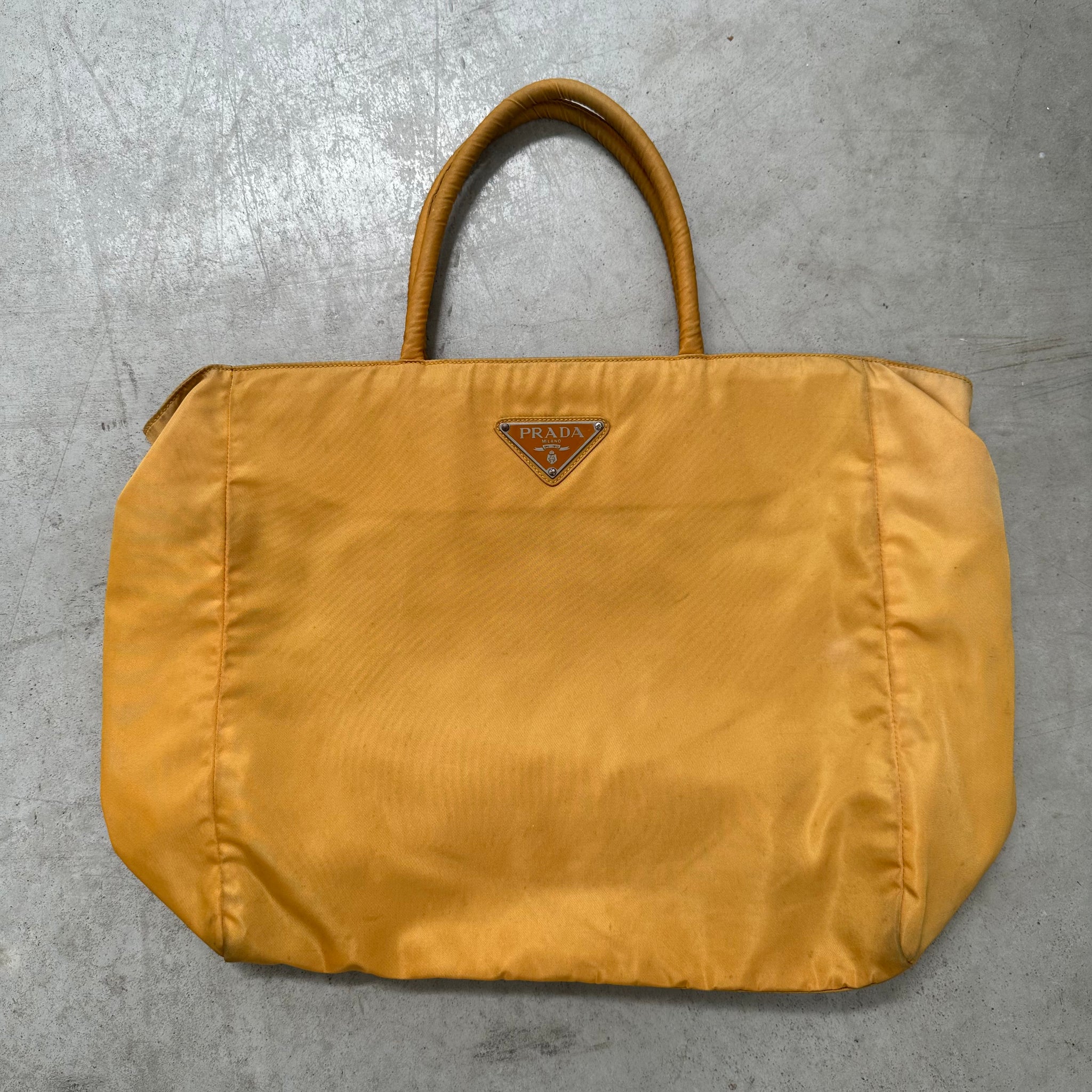 Prada Large Tote Bag Nylon Yellow