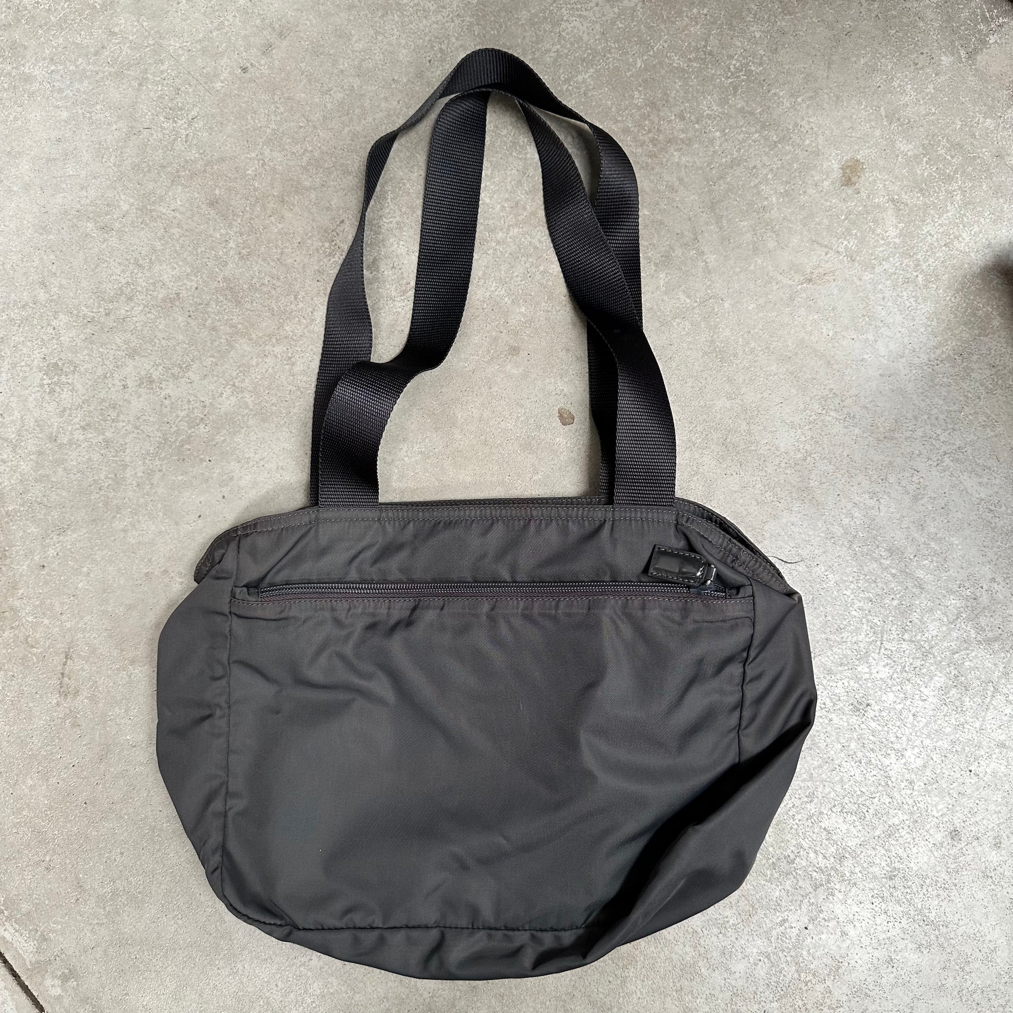 Prada Thick Strap Tote Bag Nylon Grey