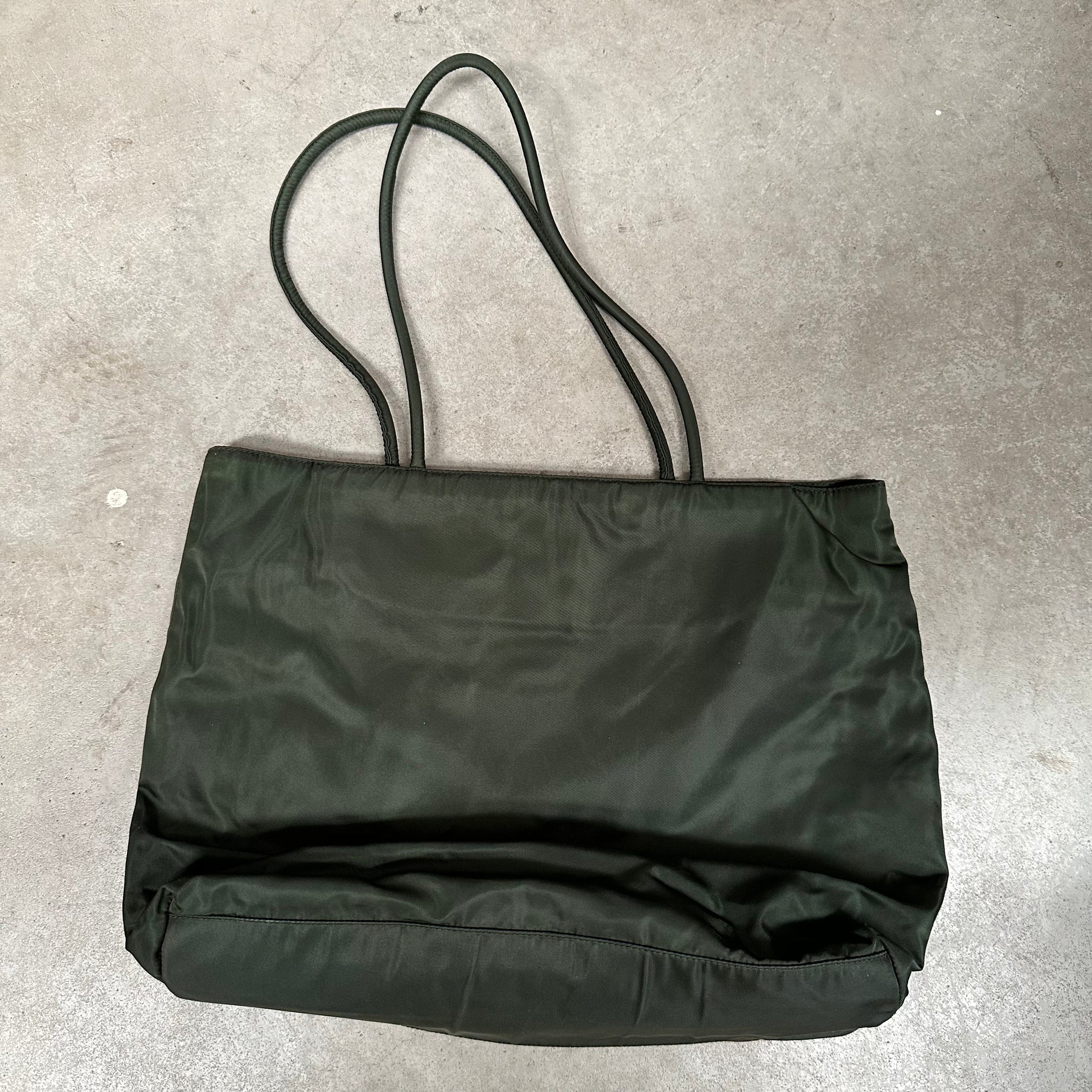 Prada Long Strap Large Tote Bag Nylon Green
