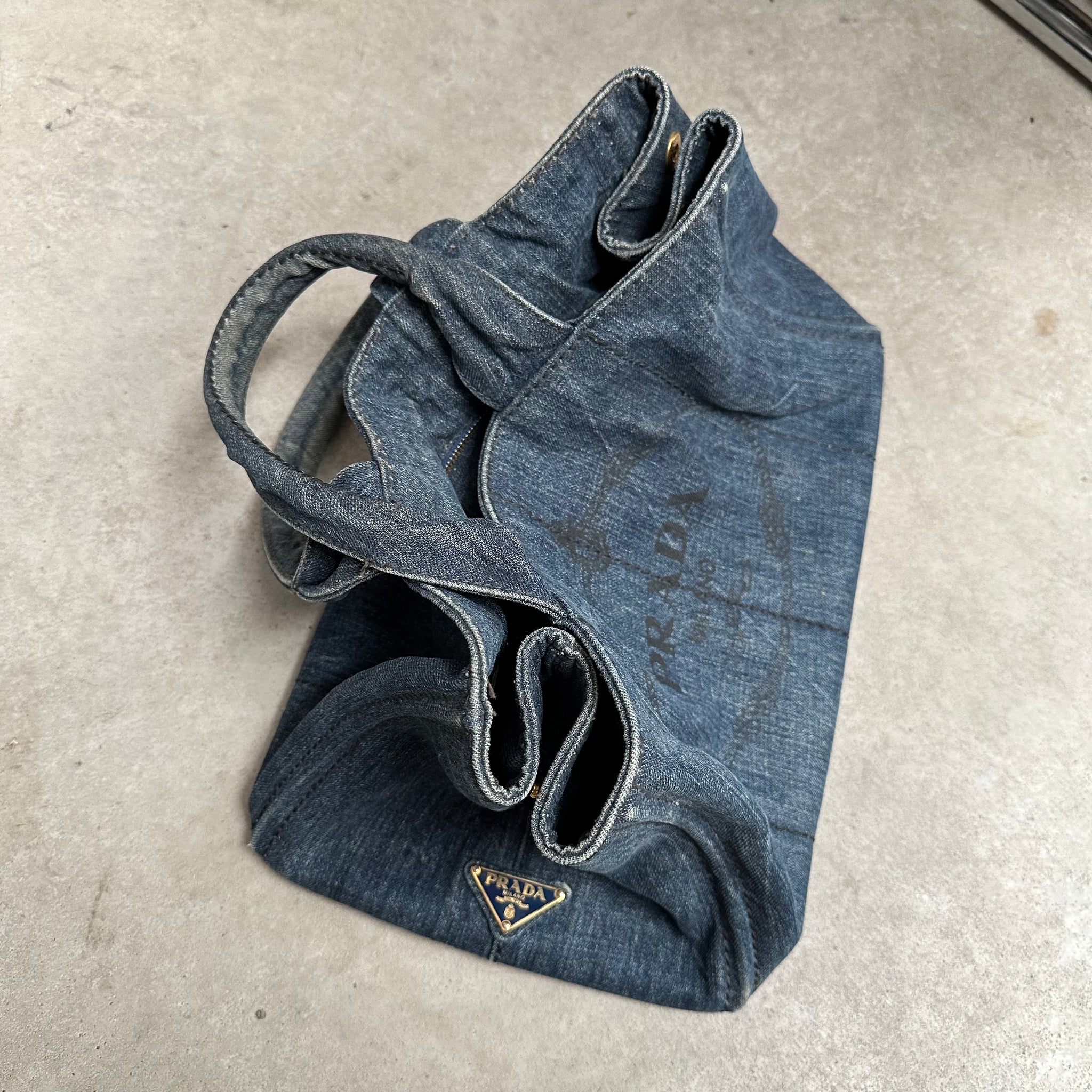 Prada Denim Canapa Tote Bag
