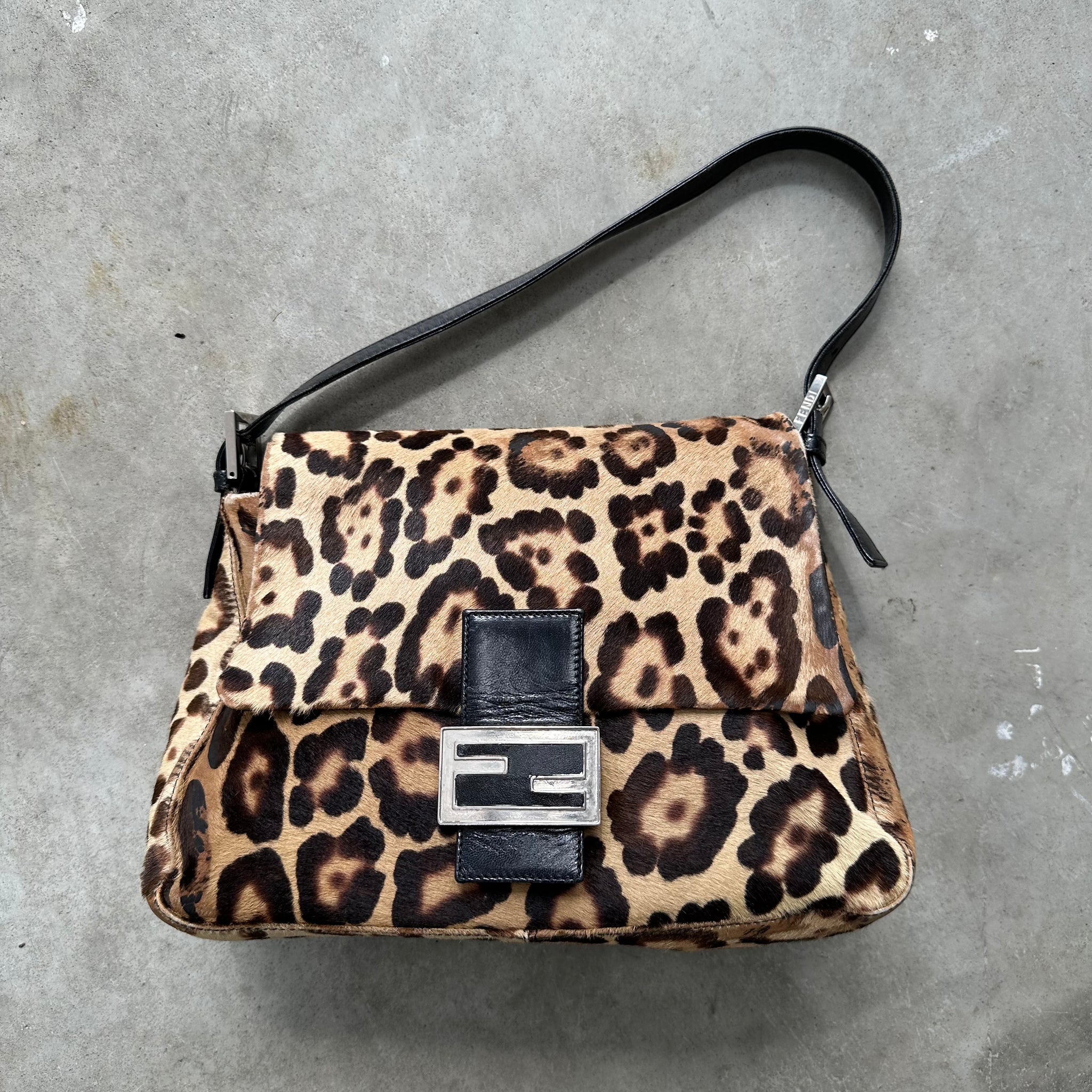 Fendi Mama Baguette Bag Canvas Animal Print