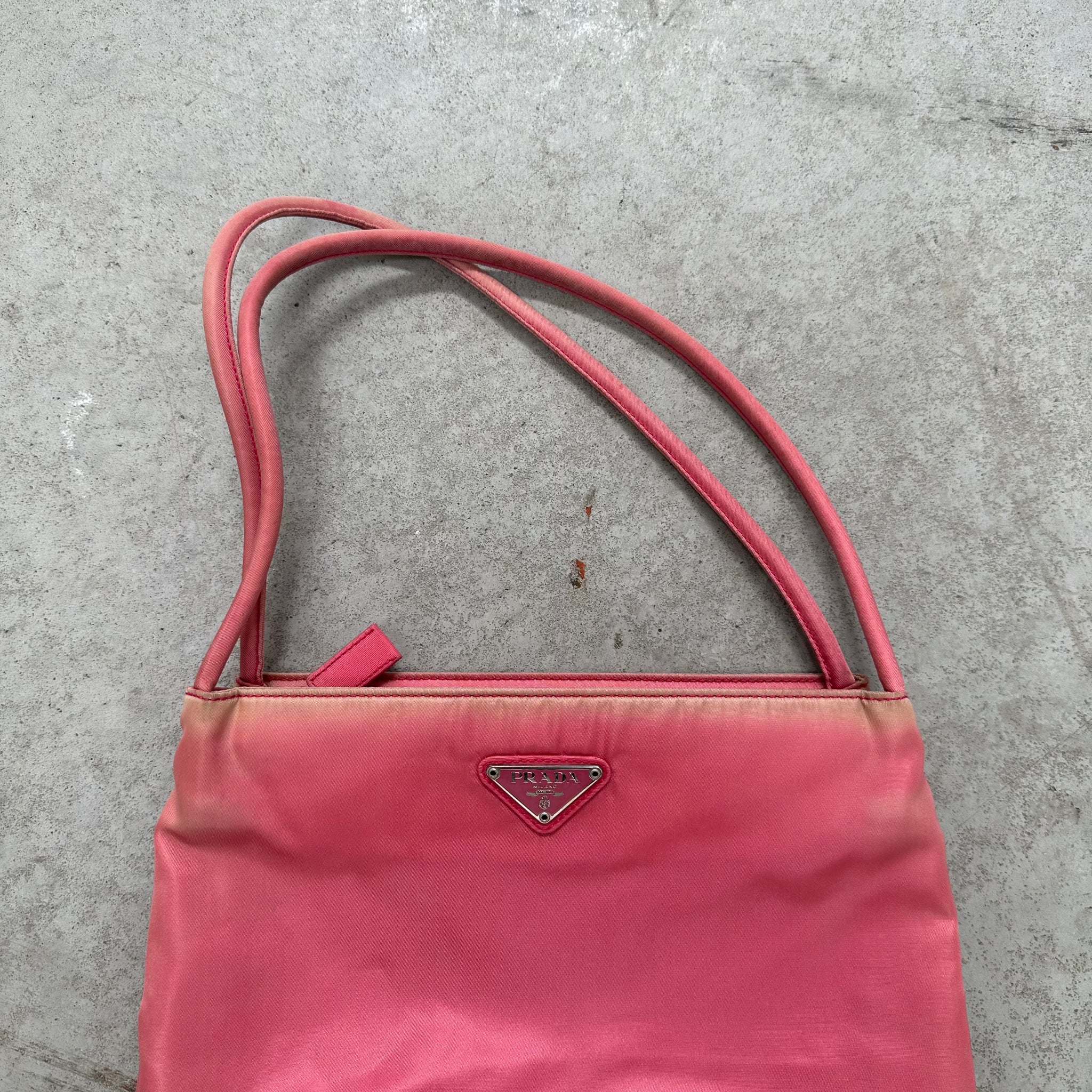 Prada Mini Double Strap Bag Nylon Pink