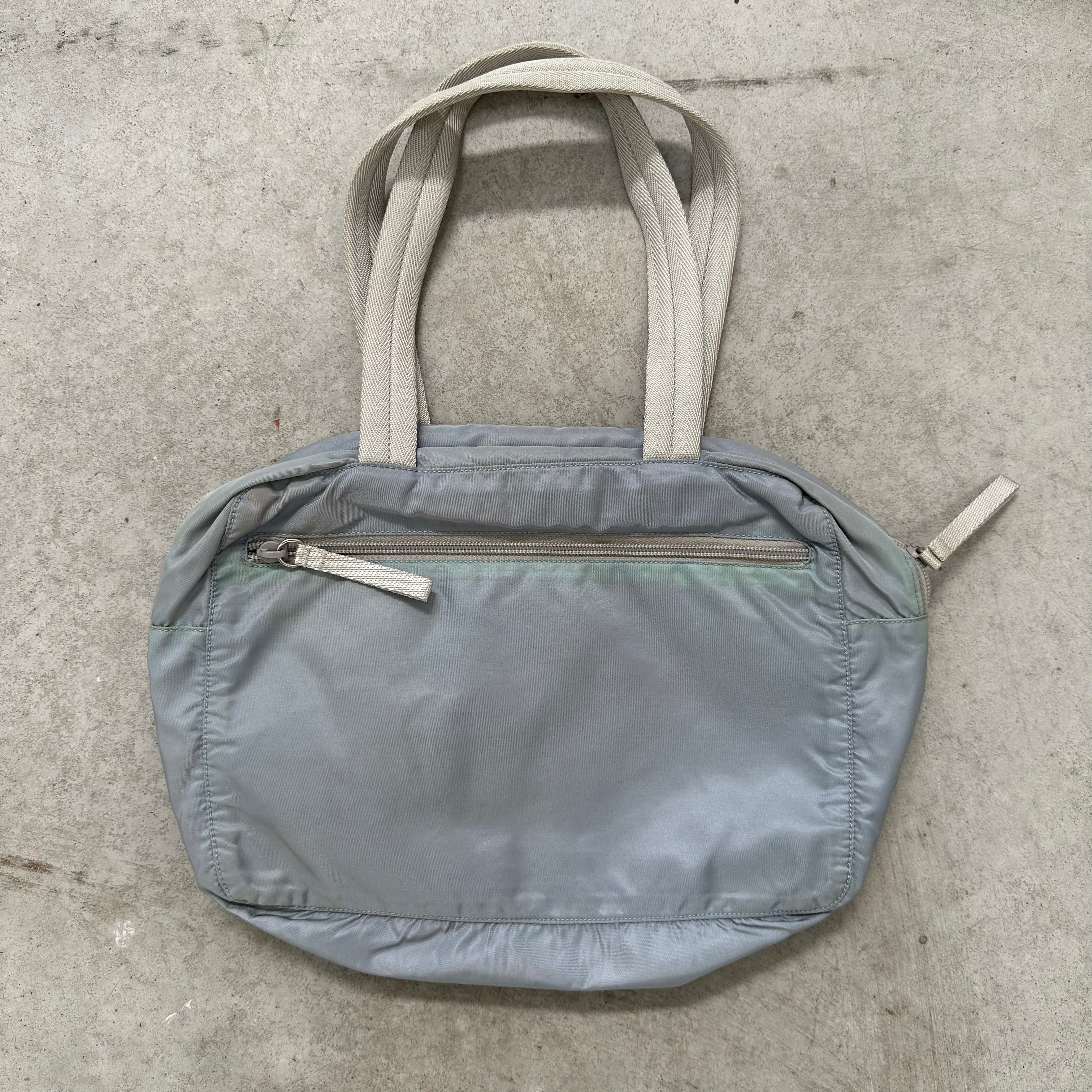 Prada Hand Bag Nylon Blue