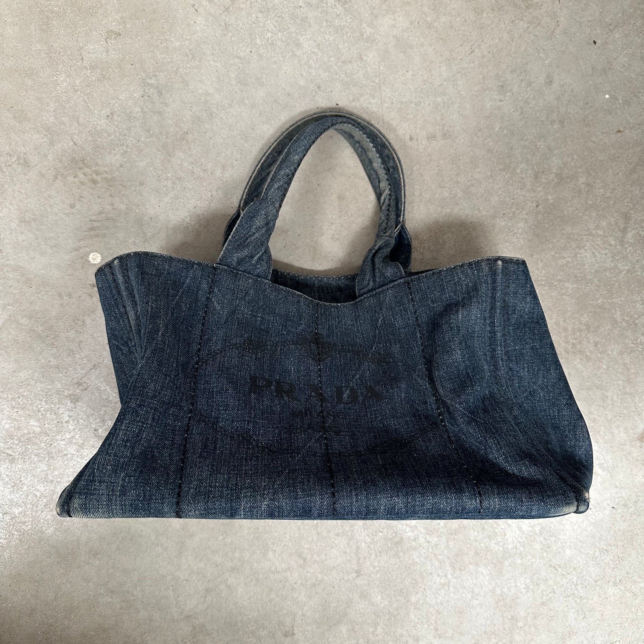 Prada Denim Canapa Tote Bag
