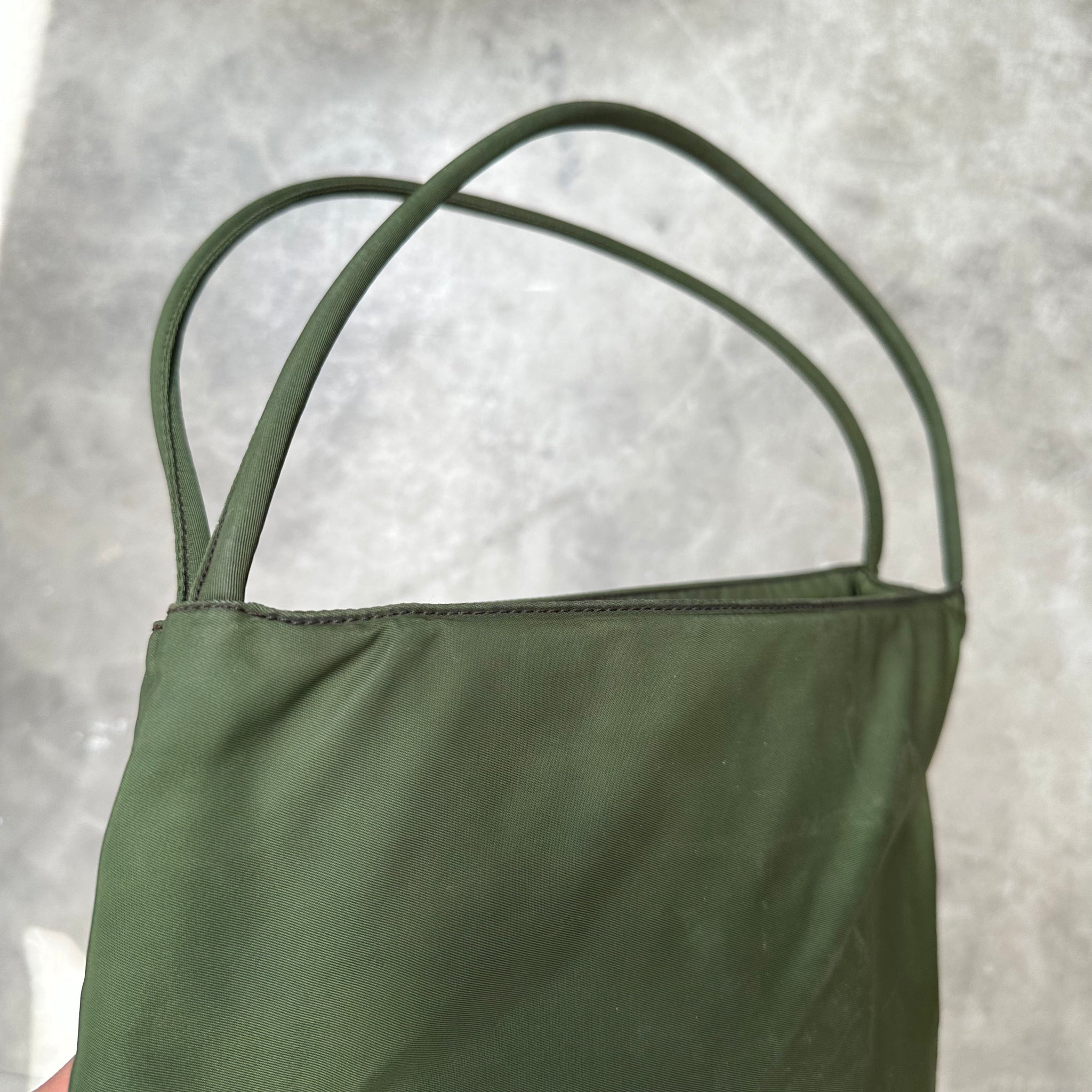 Prada Double Strap Tote Bag Nylon Green