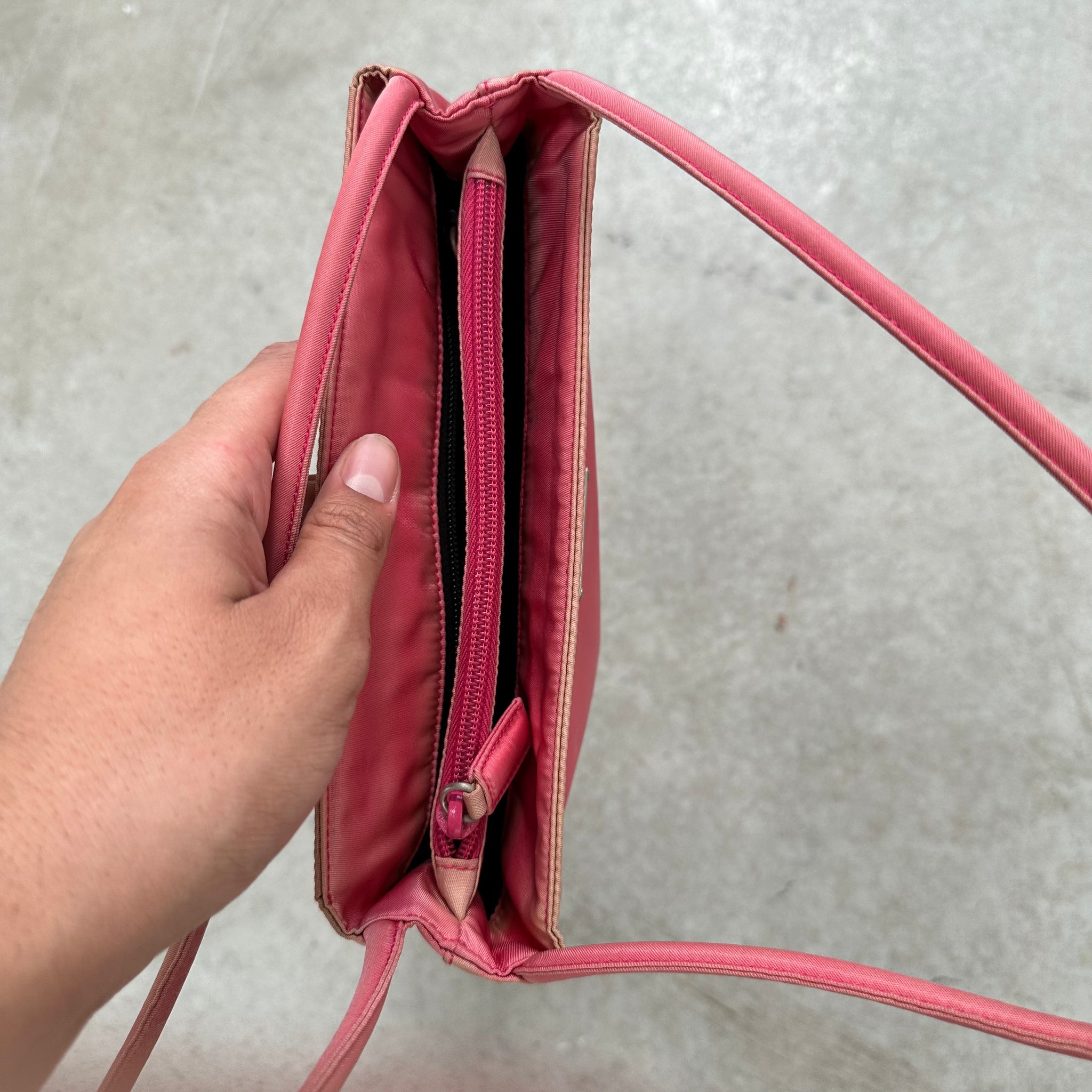 Prada Mini Double Strap Bag Nylon Pink
