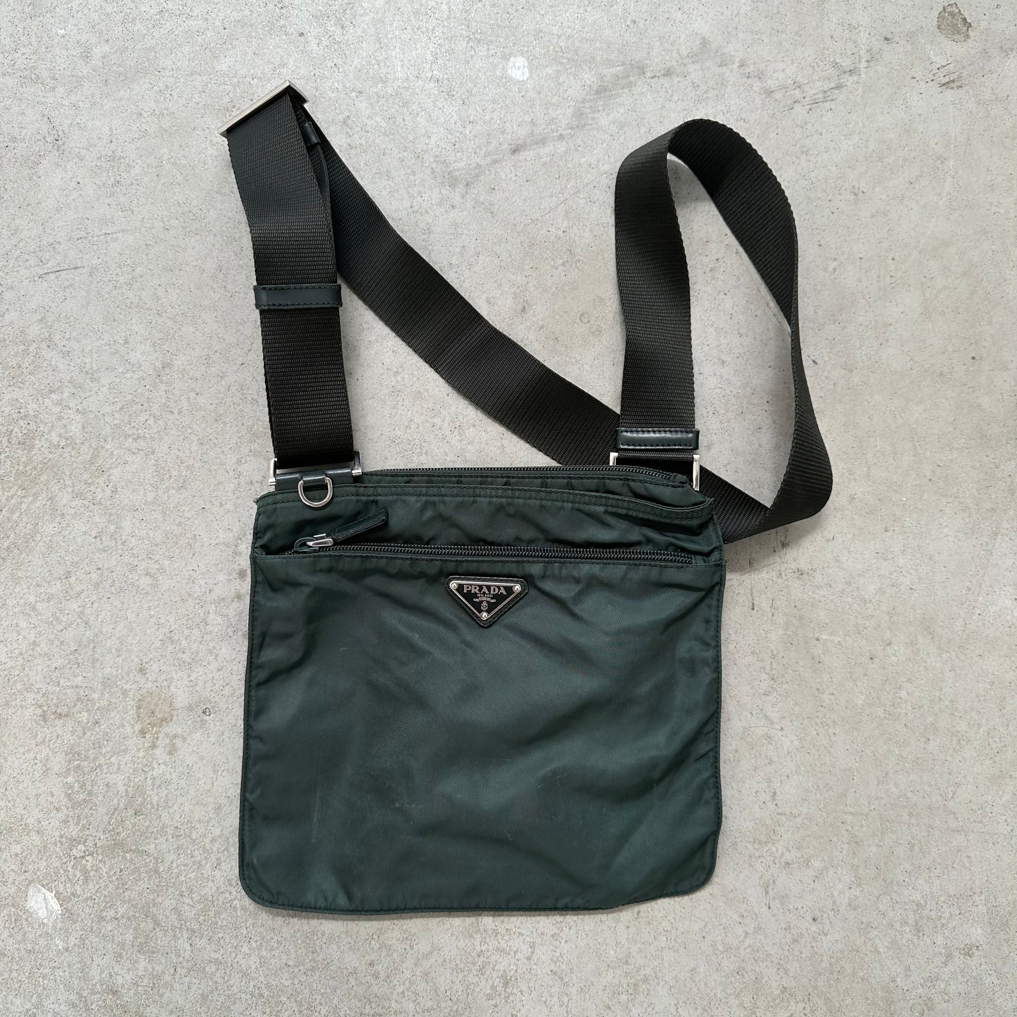 Prada Shoulder Bag Nylon Khaki