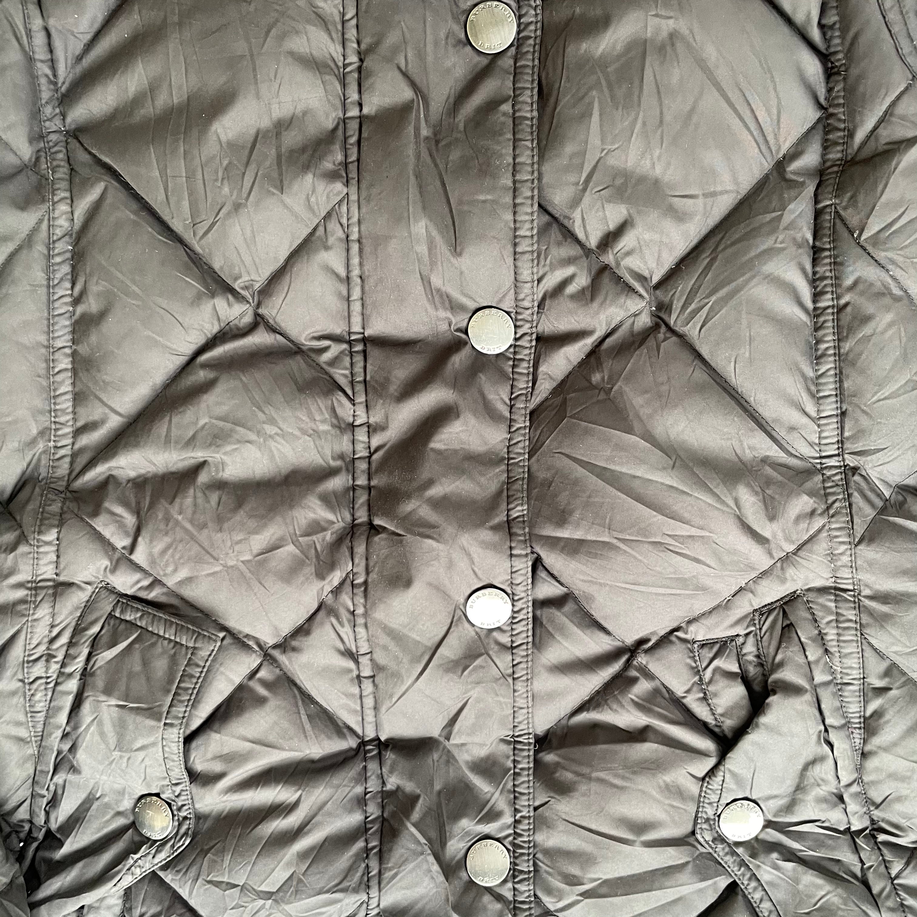 Burberry Brit Checked Long Puffer Jacket Size XS