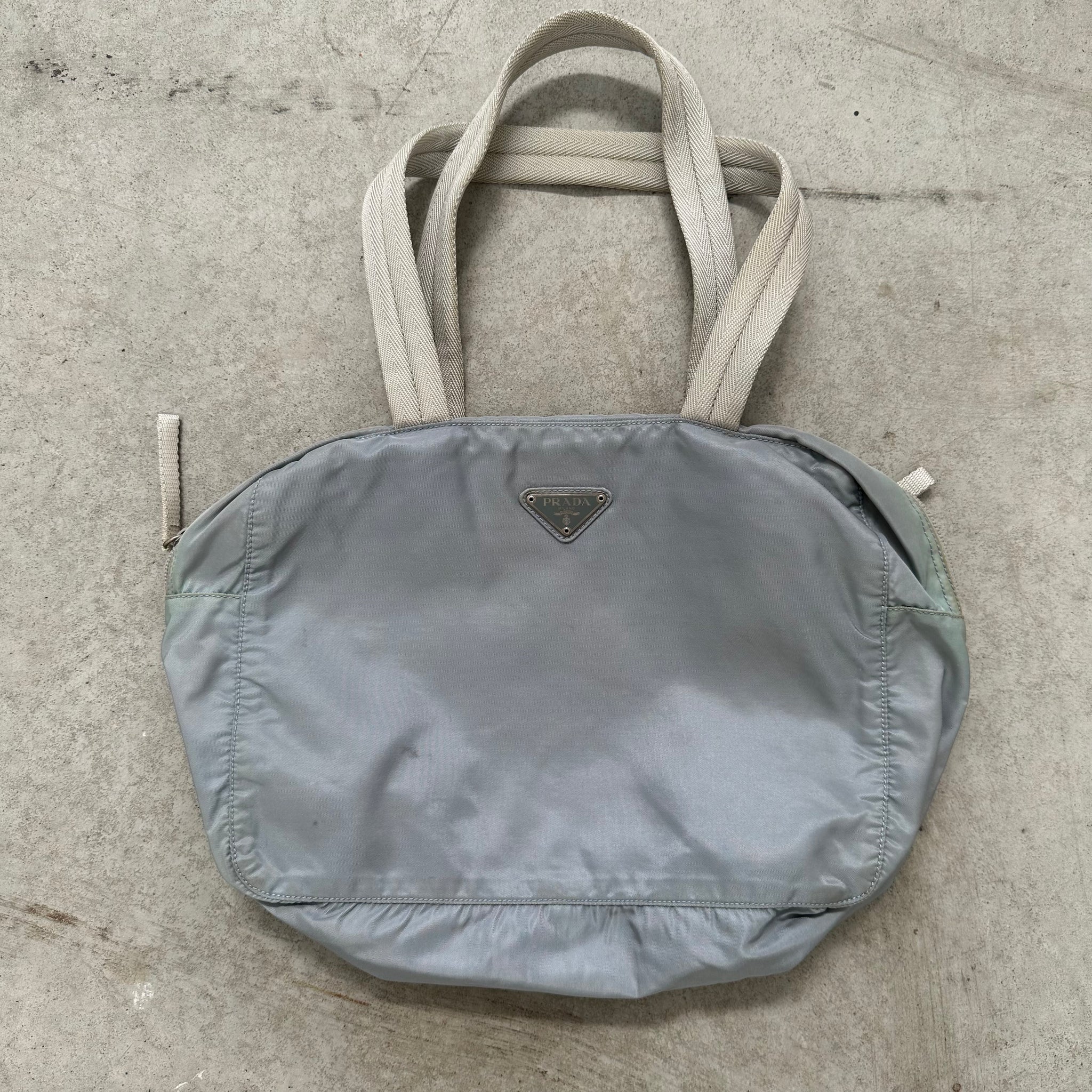 Prada Hand Bag Nylon Blue