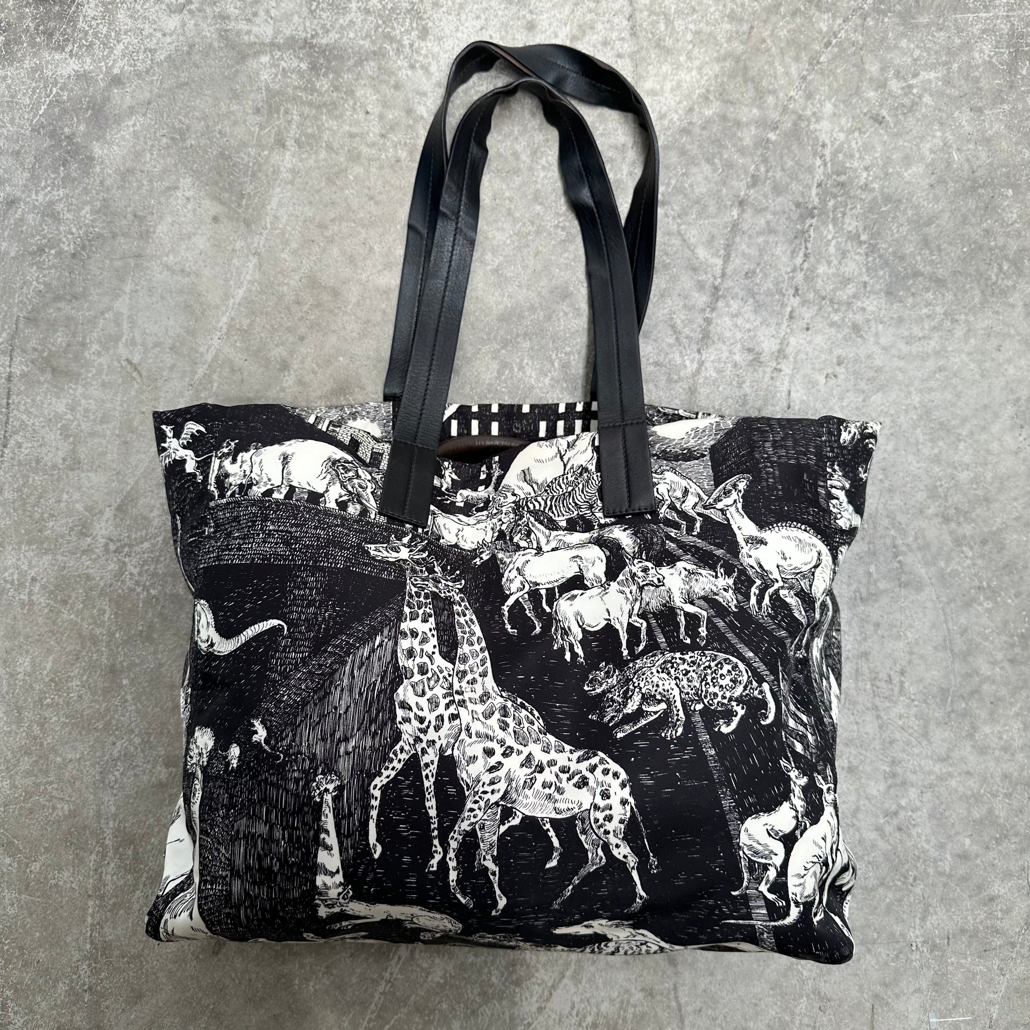 Prada Christophe Chemin Animal Print Tote Bag