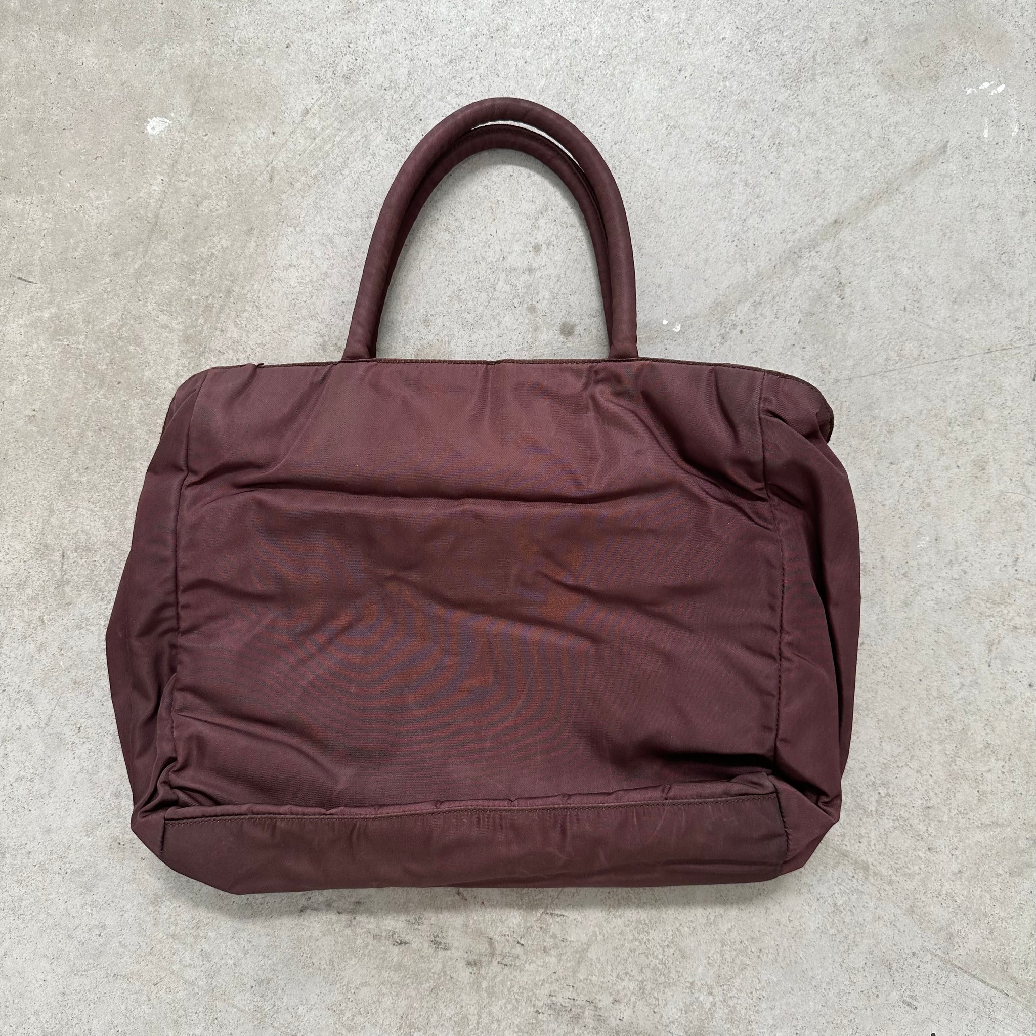 Prada Medium Tote Bag Nylon Brown