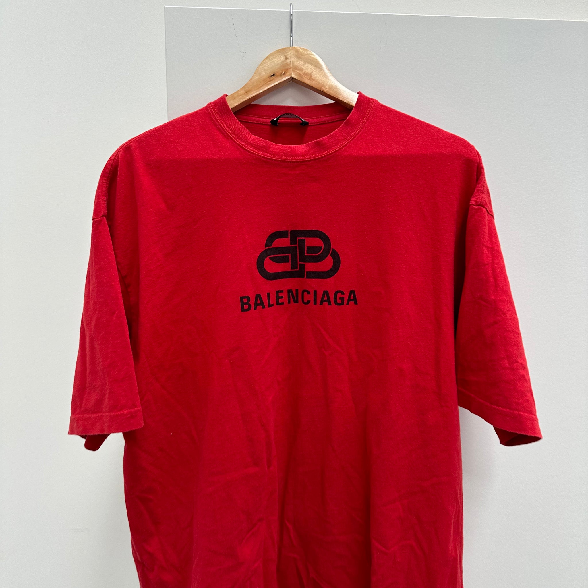 Balenciaga Red BB T-Shirt (Size L)