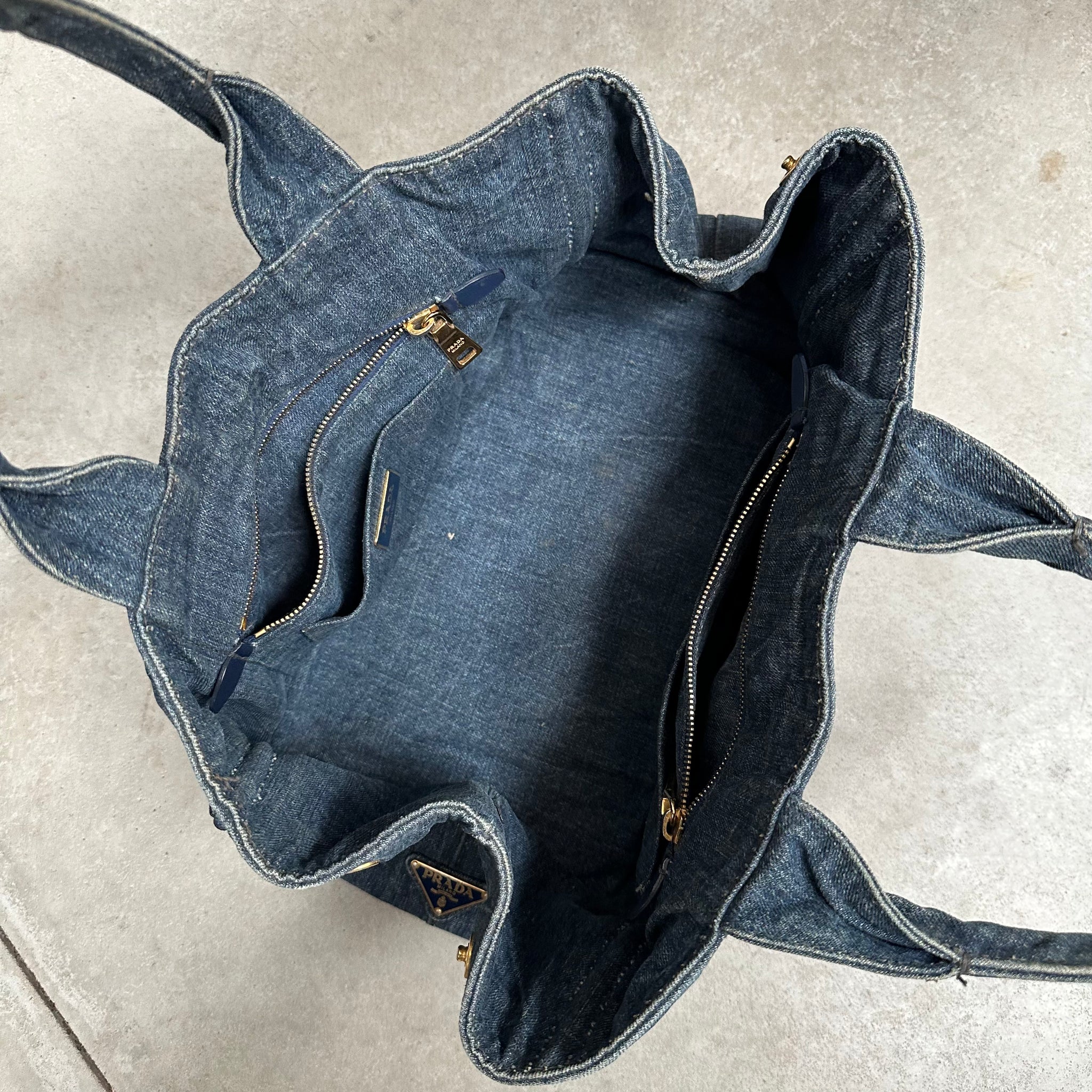 Prada Denim Canapa Tote Bag