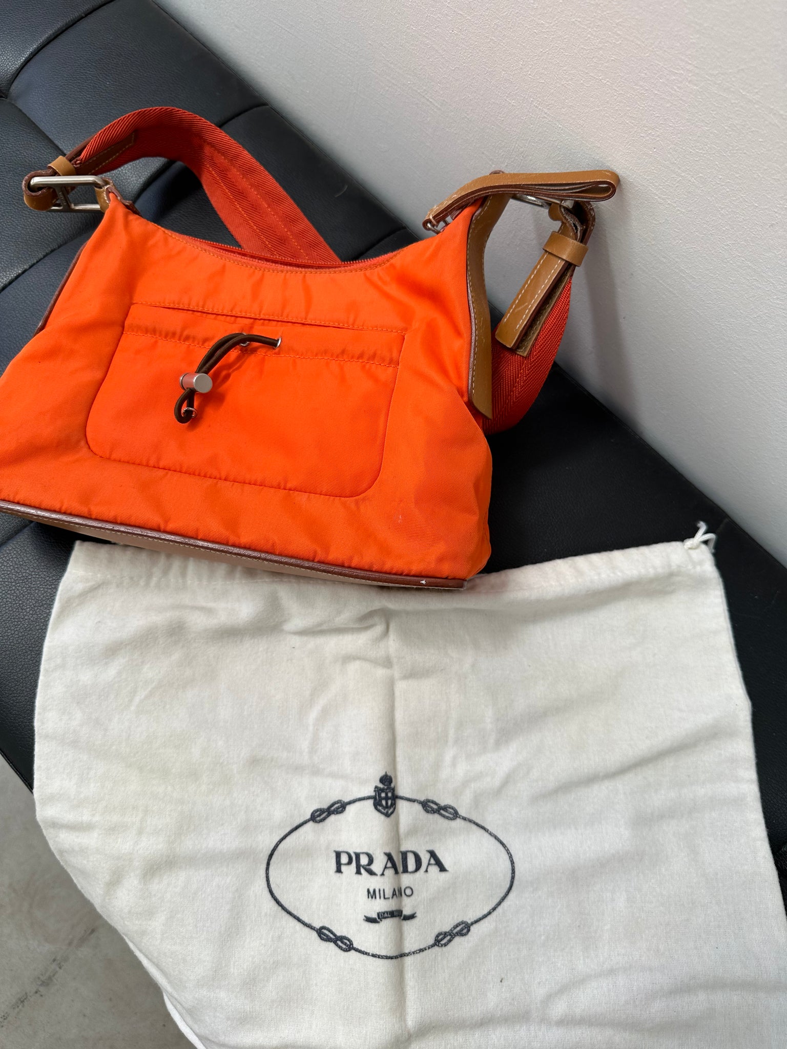 Prada Shoulder Bag Nylon Orange