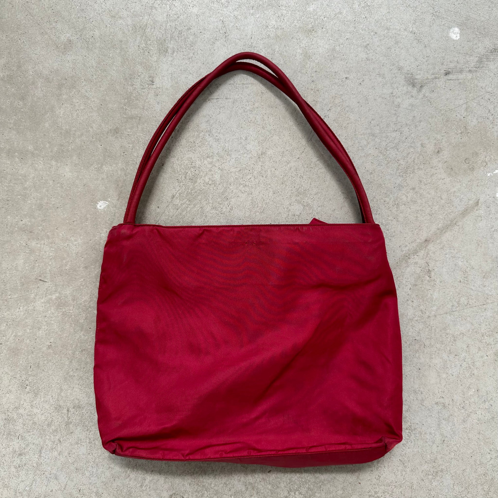 Prada Double Strap Tote Bag Nylon Red