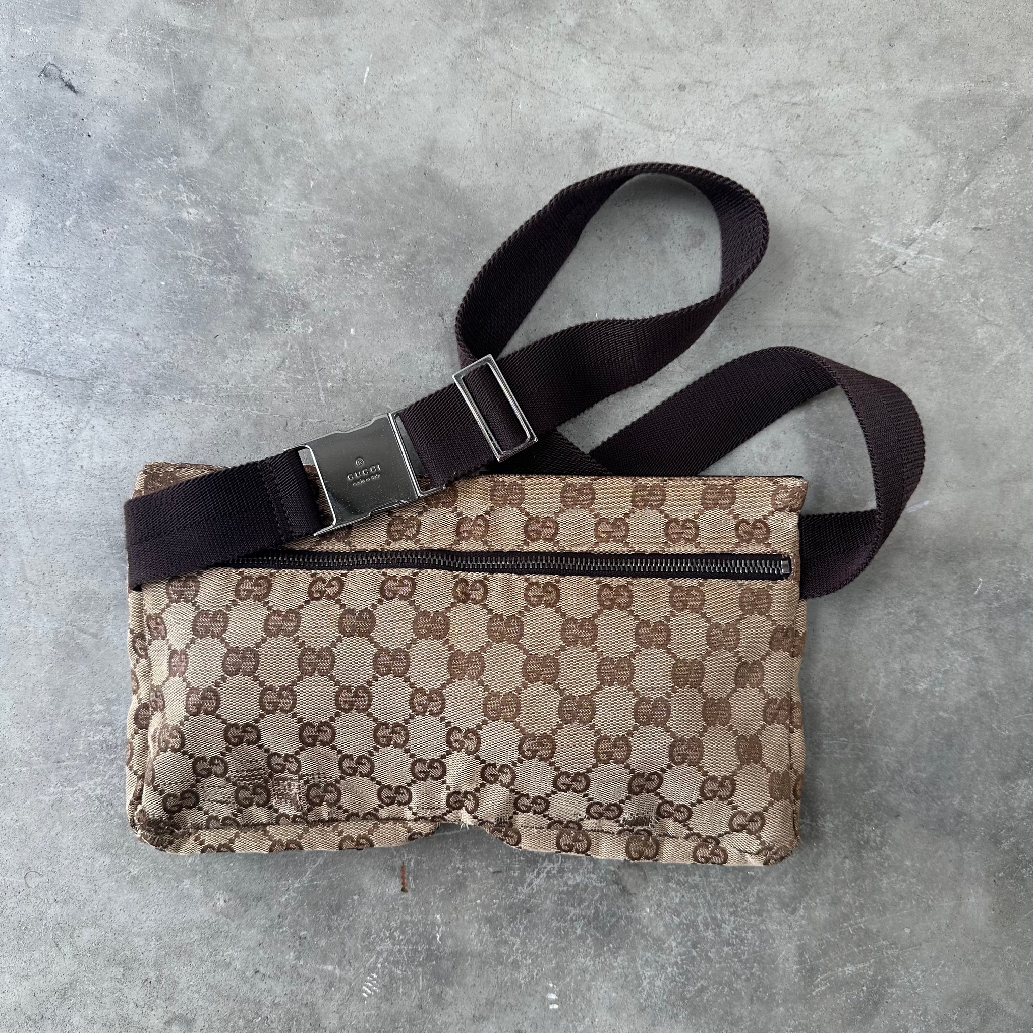 Gucci Waist Bag Canvas Brown