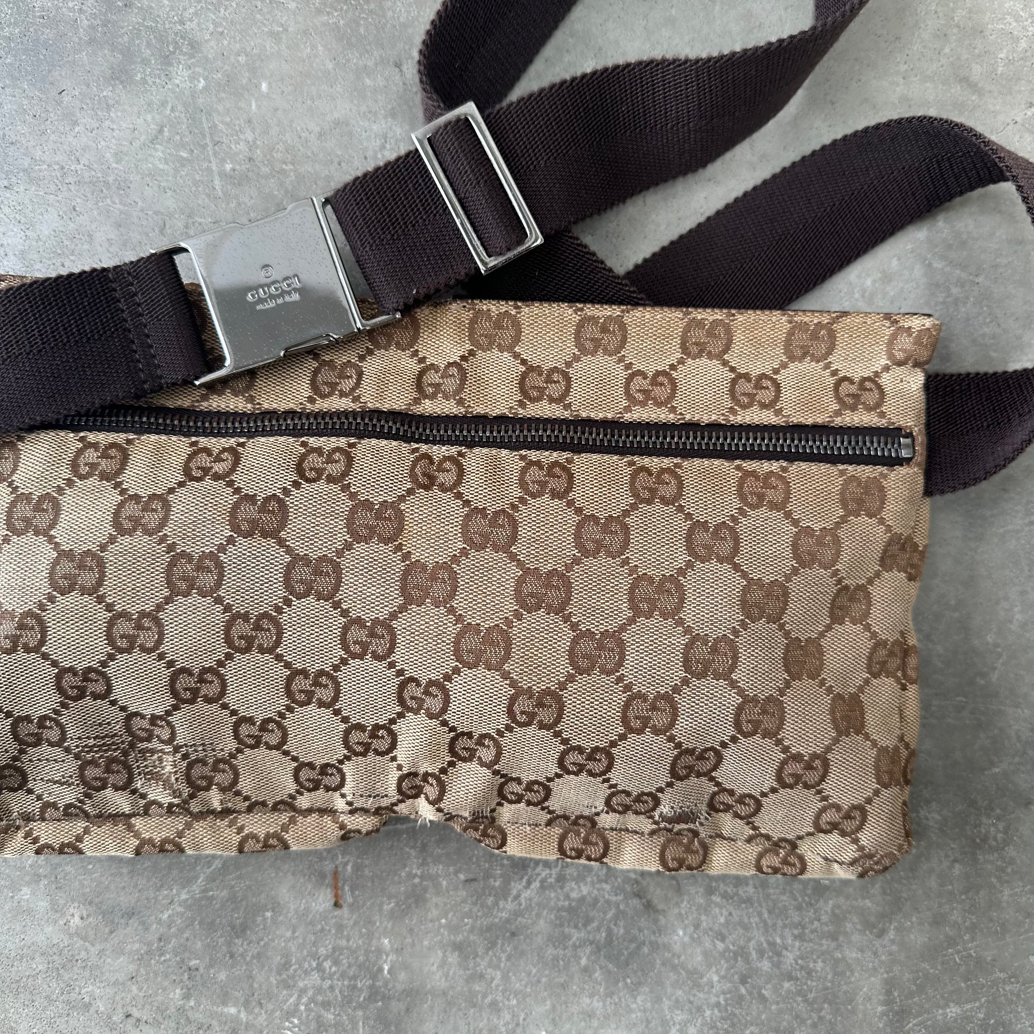 Gucci Waist Bag Canvas Brown