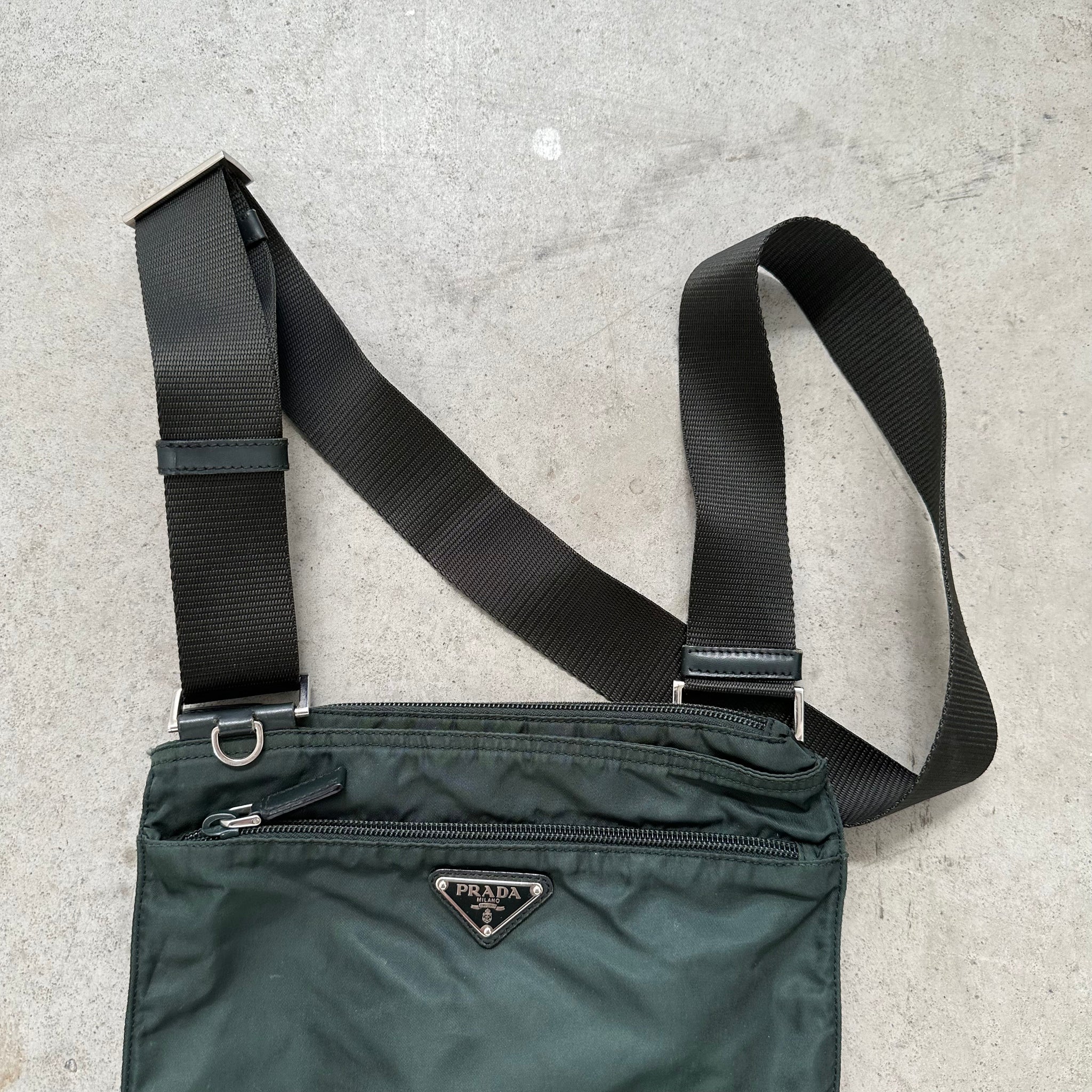 Prada Shoulder Bag Nylon Khaki