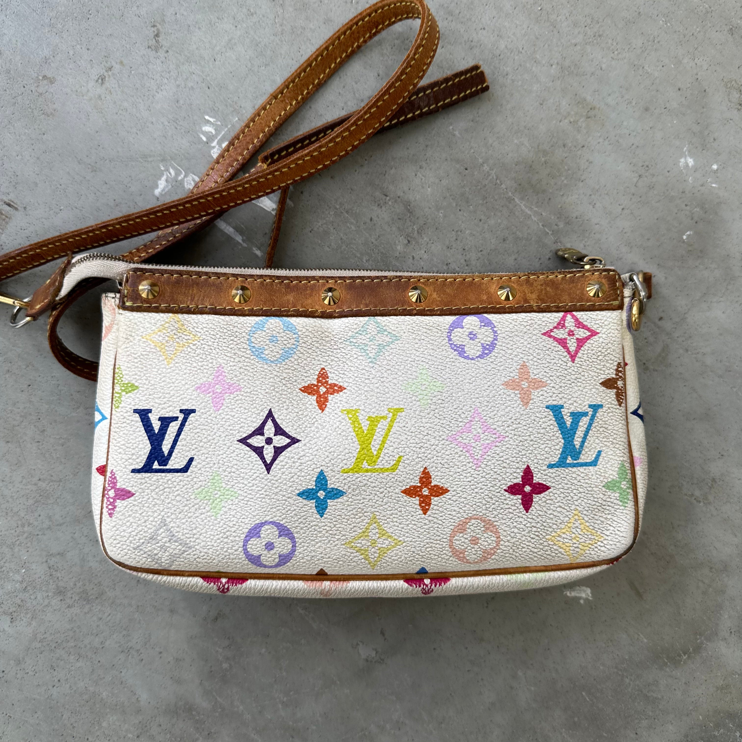 Louis Vuitton Murakami Multicolor Pochette Bag with Long Strap