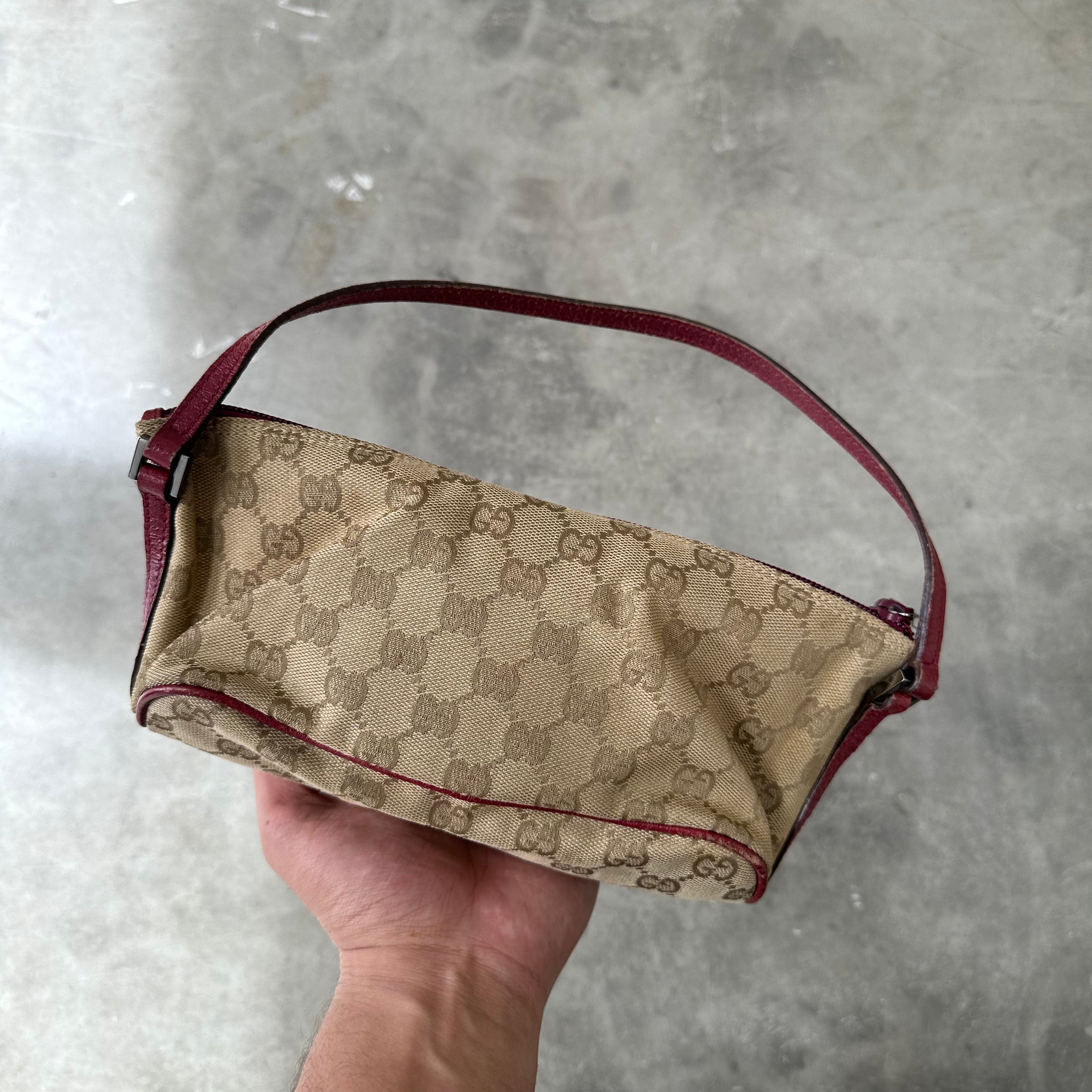 Gucci Boat Pochette Canvas and Red Trim – Curated by Charbel